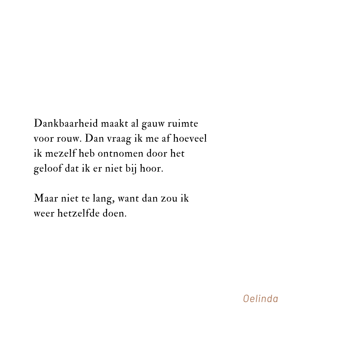 Dankbaarheid maakt ruimte voor rouw van Oelinda de Vries